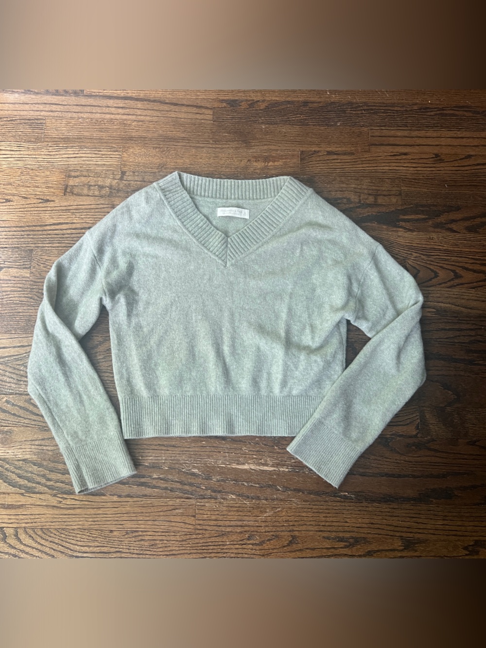 Light Sage V-Neck Women's Sweater